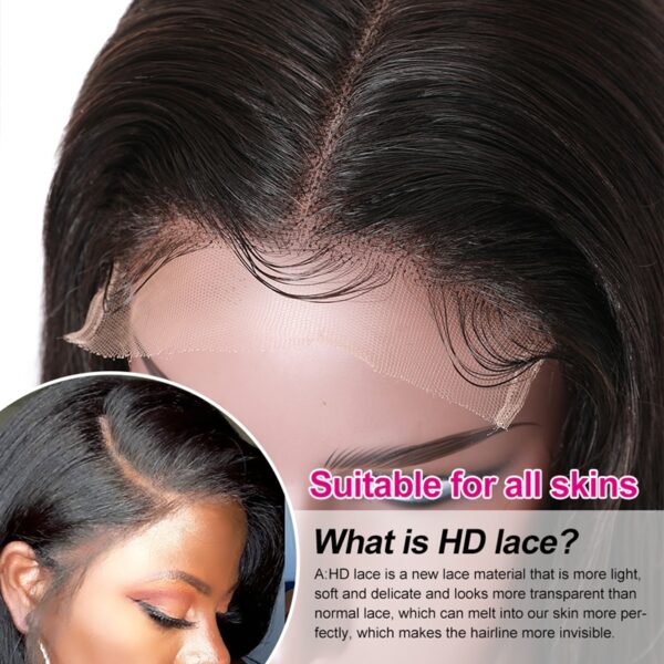 Straight 4x4 5x5 6x6 7x7 HD Closure Wig - Image 4